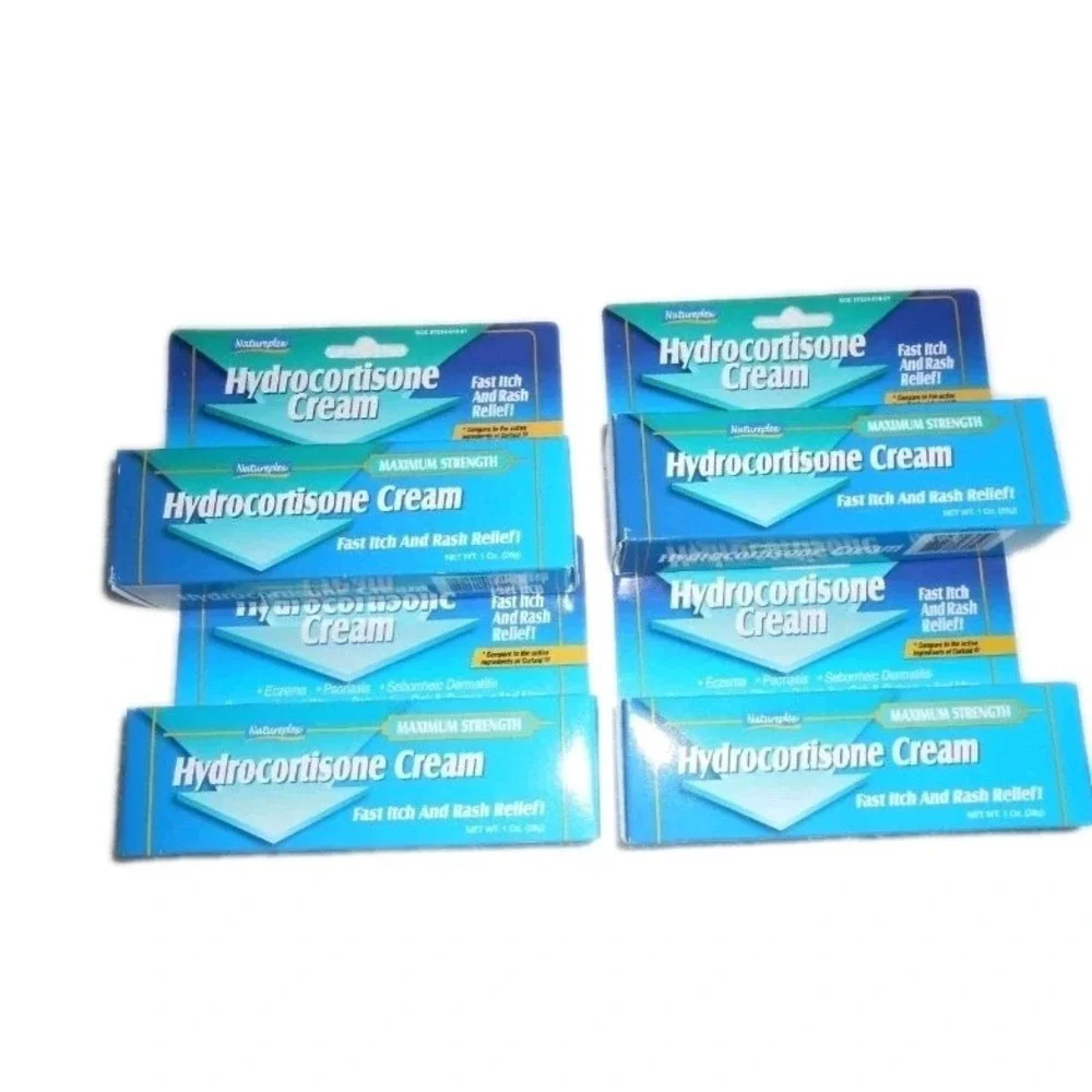 4 x HYDROCORTISONE CREAM Max. Strength 1%, Fast Itch/Rash Relief‎ Natureplex 1oz